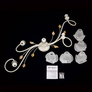 Lampa sufitowa Sisi, 5-pkt., kość słoniowa-złota - Lampy sufitowe - miniaturka - grafika 4