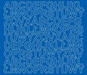 Pasmanteria - Litery samoprzylepne matowe, niebieskie, 2 cm - miniaturka - grafika 1