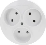 Gniazdka elektryczne - Timex OPAL Gniazdo potrójne b/u /montaż w PK60/ białe PT-35 Op - miniaturka - grafika 1