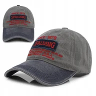 Czapki i chusty sportowe męskie - Czapka z daszkiem bejsbolówka vintage GRANATOWO - SZARA bawełniana - miniaturka - grafika 1