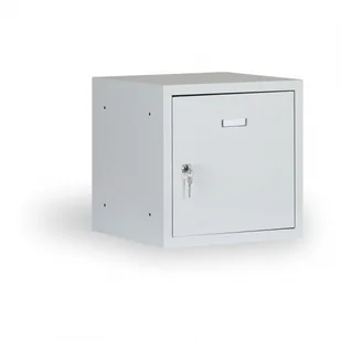 Alfa 3 Pojedyńcze schowki 400x400x400 mm, korpus szary, drzwi szare 126341 - Szafy i regały magazynowe - miniaturka - grafika 1