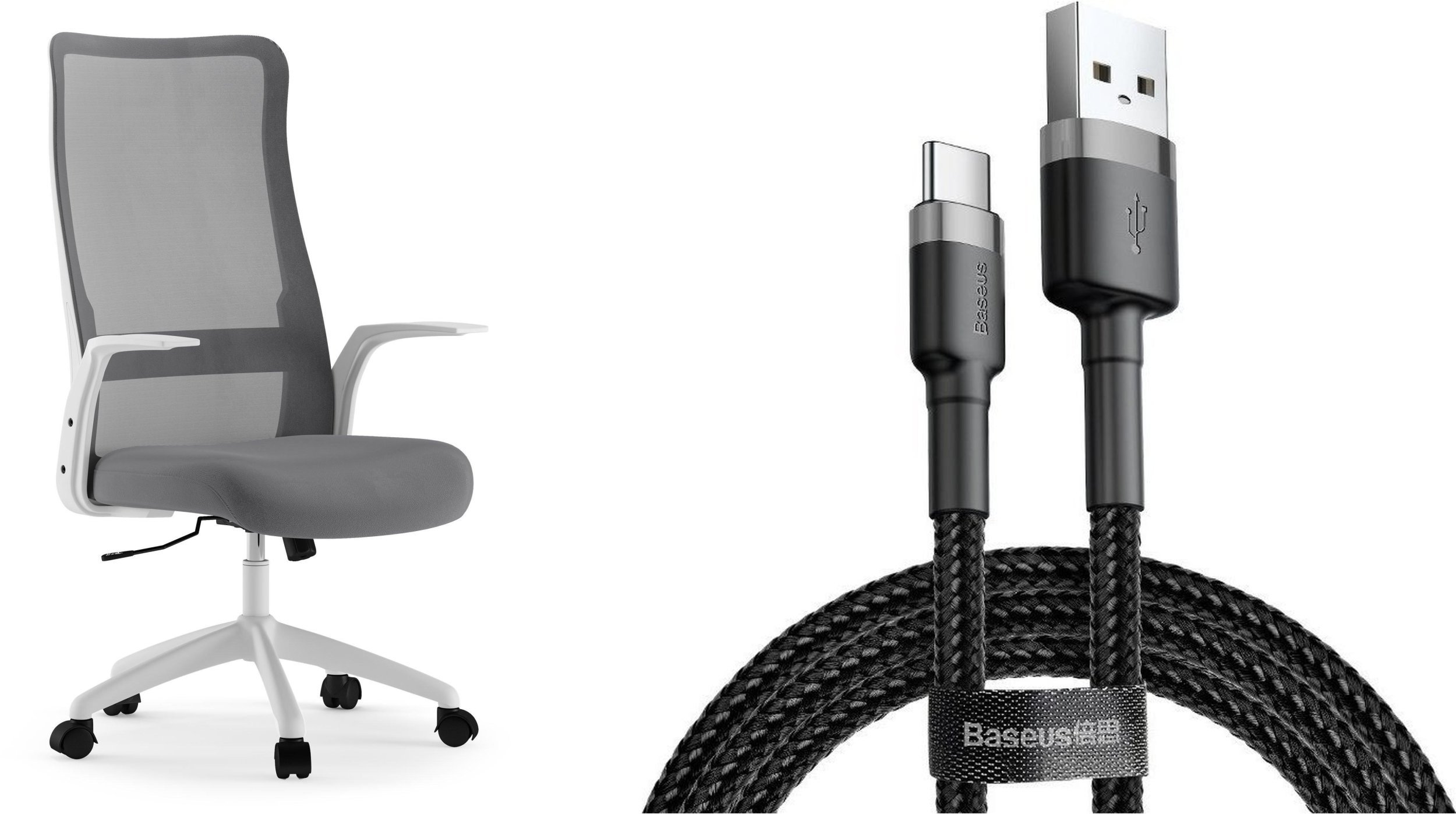 SENSE7 Krzesło biurowe JUNO szare + kabel usb
