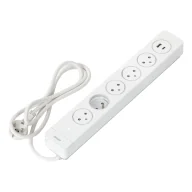 Listwy zasilające - Listwa przeciwprzepięciowa 5 gniazd 2P+Z typu EasyEject, kabel 1,5m (3x1,5mm2), z podświetlanym wyłącznikiem i 2 szybkimi ładowarkami USB A + C - miniaturka - grafika 1