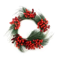 Ozdoby bożonarodzeniowe - Wieniec Świąteczny Bożonarodzeniowy Z Jarzębiną Duży 40 Cm - miniaturka - grafika 1
