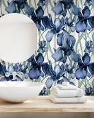 Tapety - Tapeta Kolekcja Scent Of Velvet Irysy. Kwiaty Akwarelowe - miniaturka - grafika 1