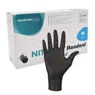 Rękawiczki jednorazowe - Rękawiczki nitrylowe czarne M Master Glove Nitrile PF Standard Black 100szt - miniaturka - grafika 1
