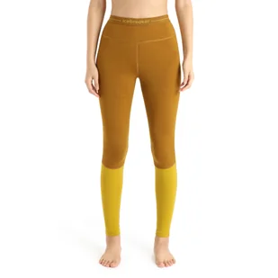 Legginsy termoaktywne damskie Icebreaker 200 ZoneKnit™ Merino Leggings clove/silent gold - S - Bielizna sportowa damska - miniaturka - grafika 1