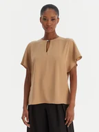 Koszulki i topy damskie - Calvin Klein Top Cdc Ss Hardware LV044E902G Brązowy Regular Fit - miniaturka - grafika 1