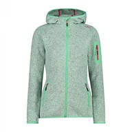 Kurtki damskie - CMP Damska kurtka polarowa z kapturem Knit Tech Mélange Mint Mel-Strawberry 50 - miniaturka - grafika 1