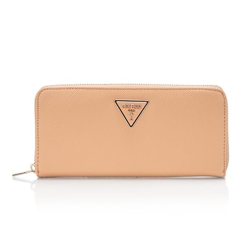GUESS Laurel Large Zip Around Wallet duży portfel z zamkiem błyskawicznym, kopertówka, beżowy