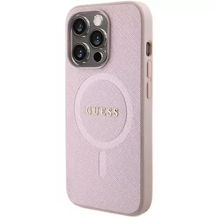 Guess GUHMP15LPSAHMCP iPhone 15 Pro 6.1" różowy/pink hardcase Saffiano MagSafe - Etui i futerały do telefonów - miniaturka - grafika 2