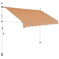 Markizy - vidaXL Markiza zwijana ręcznie, 250 cm, żółto-niebieskie pasy - miniaturka - grafika 1