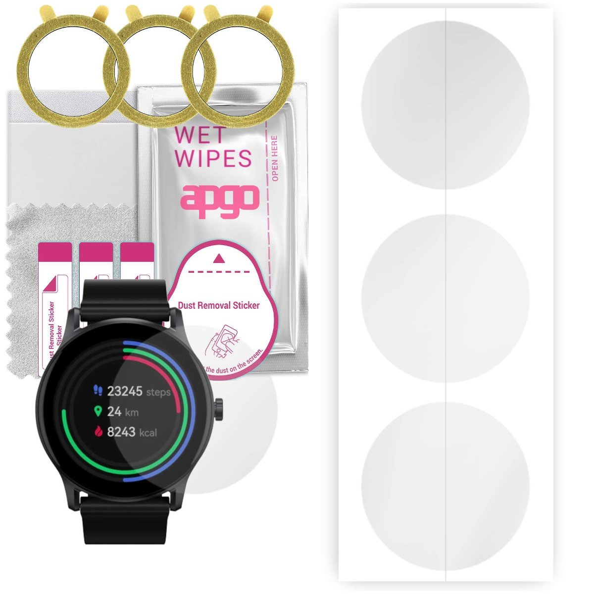 3x Folia hydrożelowa do Haylou GS - apgo Smartwatch Hydrogel Protection Ochrona na ekran smartwatcha