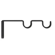 Karnisze - Wspornik karnisza podwójnego blaszka fi19 mm czarny 1 szt. - miniaturka - grafika 1