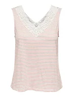 Koszulki i topy damskie - Bestseller A/S ONLBENITA S/L V-Neck JRS Top, Coral Haze/Stripes:Cloud Dancer, XL, Coral Haze/Stripes:cloud Dancer, XL - miniaturka - grafika 1