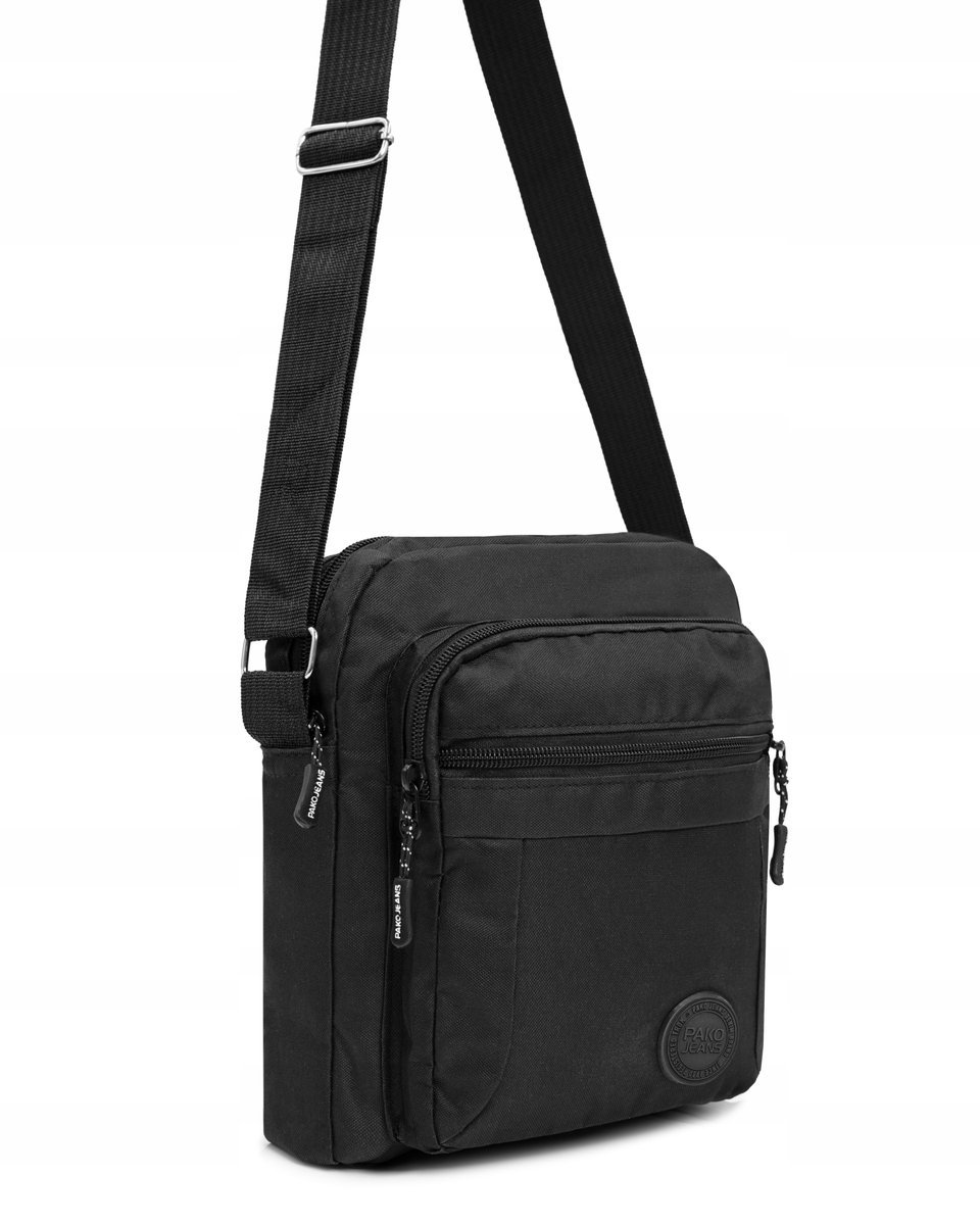Torba męska na ramię praktyczna saszetka na pasku czarna Pako Jeans