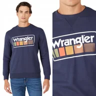 Bluzy męskie - Wrangler GRAPHIC CREW SWEAT Light Matcha ZIELONA BLUZA Z LOGO XXL - miniaturka - grafika 1
