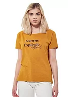 Koszulki i topy damskie - Kaporal - Regularna koszulka damska z nadrukiem. - Damska - Kobieta, beżowy miód, M - miniaturka - grafika 1