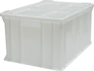 Pojemniki przemysłowe - Artech Pojemnik transportowy EURO 300 z pokrywą, dno i ścianki pełne wym. 600 x 400 x 300 mm biały - miniaturka - grafika 1