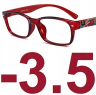 Okulary korekcyjne, oprawki, szkła - Okulary korekcyjne kujonki minusy czerwone -3.5 - miniaturka - grafika 1
