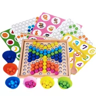 Zabawki interaktywne dla dzieci - Drewniana Układanka Koraliki Mozaika Montesorri - miniaturka - grafika 1