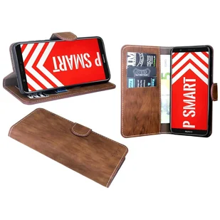 Huawei P Smart etui na telefon komórkowy kieszonka etui z klapką pokrowiec ochronny na smartfona brązowy - Etui i futerały do telefonów - miniaturka - grafika 1