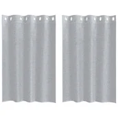 Zasłony - vidaXL Zasłony z zasłonami 2 pcs Ciemny szary 140 x 140 cm Poliester - miniaturka - grafika 1