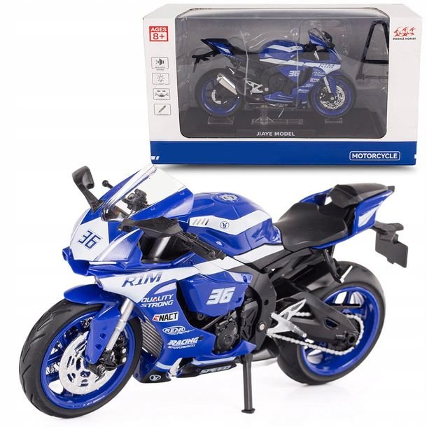 Motor, Motocykl Sportowy, Zabawka Metalowy Ścigacz 1:12 Dźwięki