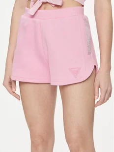 Guess Szorty materiałowe Kiara V4GD16 FL04P Różowy Regular Fit - Spodenki damskie - miniaturka - grafika 1