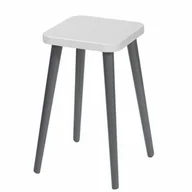 Taborety i hokery - Taboret lub hocker kwadratowy ze sklejki Gray Moon, Wykończenie nogi - buk - farba grafitowa, Wysokość [cm] - 54, Wymiar siedziska [cm] - 30x30 - miniaturka - grafika 1