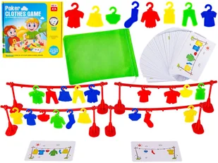 Edukacyjna gra na refleks "Poker Clothes Game", Układanka Ułóż Pranie Ubrania - Zabawy w naśladowanie dorosłych - miniaturka - grafika 1