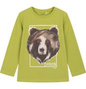 Moda i Uroda OUTLET - T-shirt z długim rękawem dla chłopca, z niedźwiedziem, zielony 4-8 lat - miniaturka - grafika 1