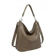 Torebki damskie - Pojemna Torebka Damska Shopper na Ramię Beżowa LUIGISANTO V-28 Taupe - miniaturka - grafika 1