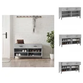 Szafki na buty - vidaXL Ławka na buty betonowa szara 102x35x55 cm materiał drewnopochodny - Stojaki i szafki na buty - miniaturka - grafika 1