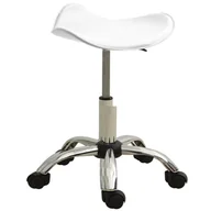 Fotele kosmetyczne - VidaXL Taboret kosmetyczny, biały, sztuczna skóra 323683 VidaXL - miniaturka - grafika 1