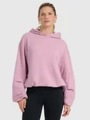 Bluzy damskie - 4F Bluza dresowa nierozpinana z kapturem damska - różowa M - miniaturka - grafika 1