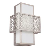Lampy ścienne - Feiss Kinkiet LAMPA ścienna FE/KENNEY1 Elstead klasyczna OPRAWA ażurowa wzorki srebrny szczotkowany biały FE/KENNEY1 - miniaturka - grafika 1