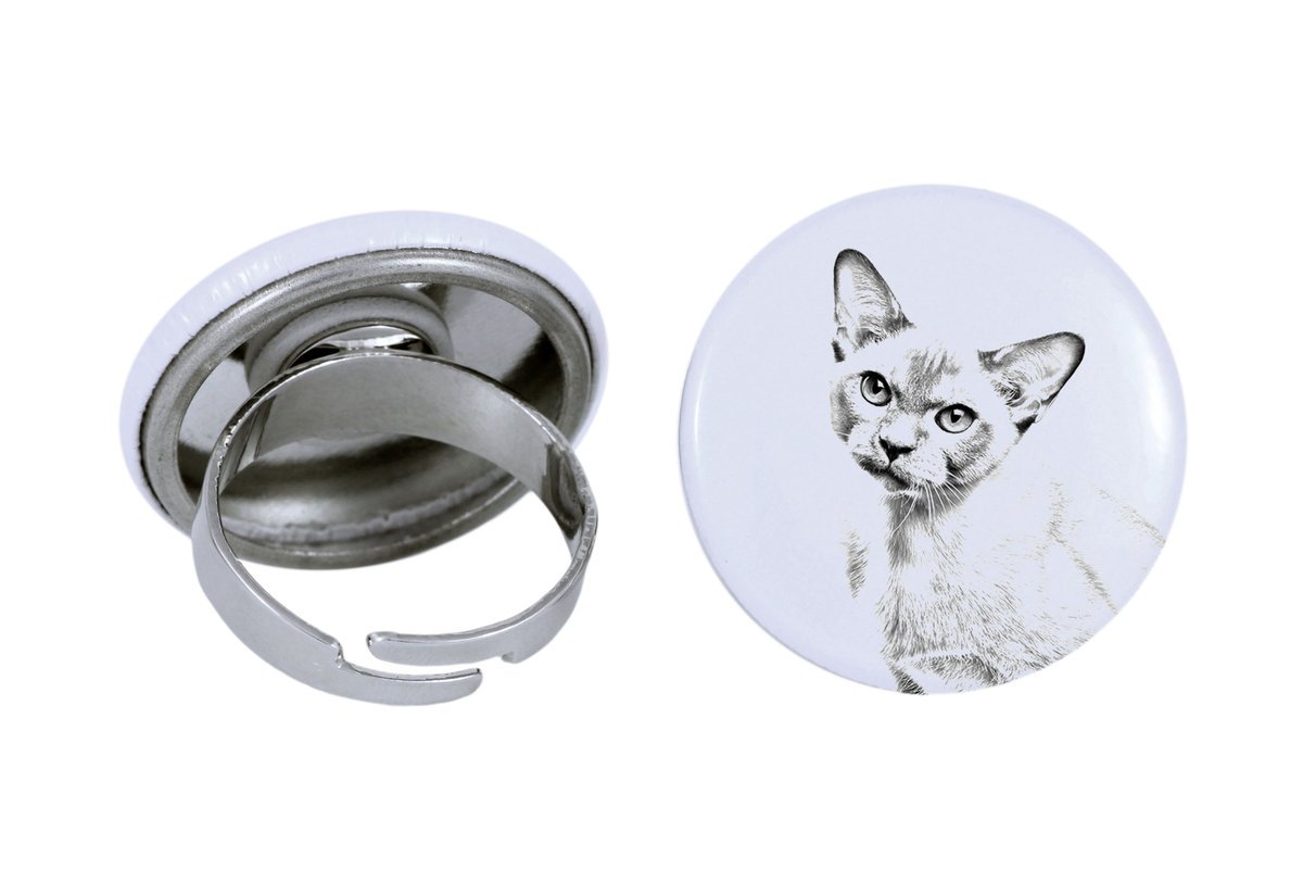 Kot burmański - wyjątkowy pierścionek, handmade, biżuteria damska marki Art-Dog