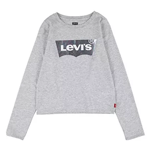 Levi's Kids Koszulka dziewczęca Lvg Ls Batwing, jasnoszara, 5 lat - Koszulki dla dziewczynek - miniaturka - grafika 1