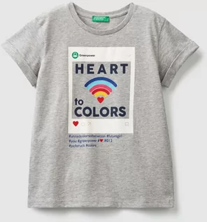 Koszulki dla dziewczynek - Benetton Koszulka w kolorze szarym - grafika 1