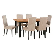 Stoły z krzesłami - Zestaw 6 krzeseł drewnianych ROMA 2 + stół WENUS 5S Kolor do wyboru - miniaturka - grafika 1