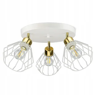 Lampa Plafon Żyrandol Glamour Biała Złota Led - Lampy sufitowe - miniaturka - grafika 1