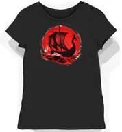 Koszulki i topy damskie - Koszulka damska czarna z motywem czerwonych żagli wikingów XXL - miniaturka - grafika 1