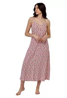 Sukienki - LOVABLE Długa sukienka z ramiączkami Beachwear damska, Różowy I Drukuj Kwiaty, L - miniaturka - grafika 1