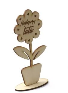 Drewniana dekoracja kwiat Najlepszy tata - Gadżety dla niej i dla niego - miniaturka - grafika 1