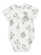 Body dla niemowląt - Niemowlęce body z krótkim rękawem rośliny kremowe Nicol,r.56 - miniaturka - grafika 1