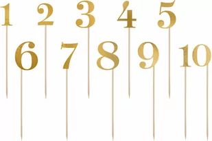 Numery na stół złote metalizowane - 11 szt. - Sylwester - miniaturka - grafika 1
