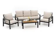 Meble ogrodowe - Zestaw mebli ogrodowych aluminiowe nowoczesne ATOL 5 grafitowo beżowy - miniaturka - grafika 1