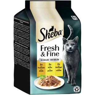 Sheba Wielopak Fresh & Fine 36 x 50 g w galaretce Indyk, kurczak i drób - Mokra karma dla kotów - miniaturka - grafika 1
