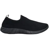 Slip on damskie - SHELOVET Sportowe Buty Slip On czarne - ButyModne - miniaturka - grafika 1